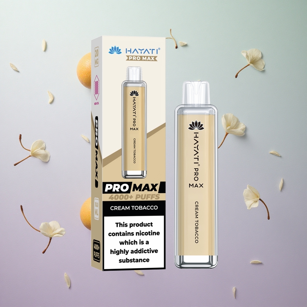 Hayati Pro Max 4000 Puffs Aroma Crema Tabacco Italy wholesale Dual 1.1 Ohm Mesh Coil