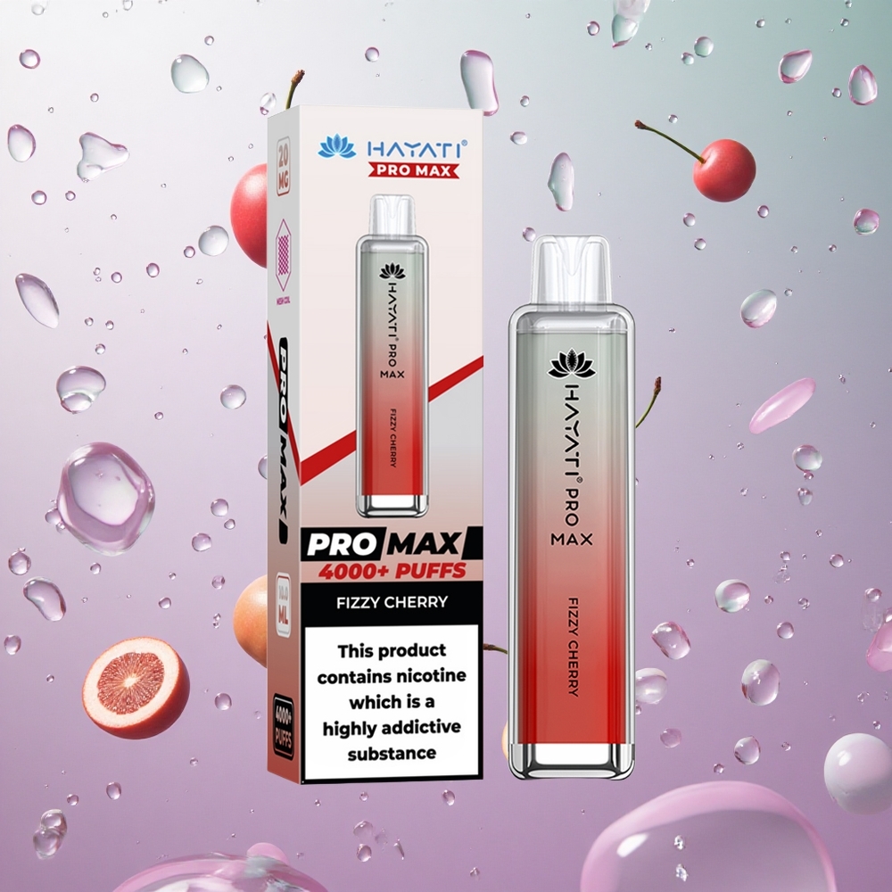 Hayati Pro Max 4000 Puffs Ciliegia Frizzante Italy wholesale Dual 1.1 Ohm Mesh Coil