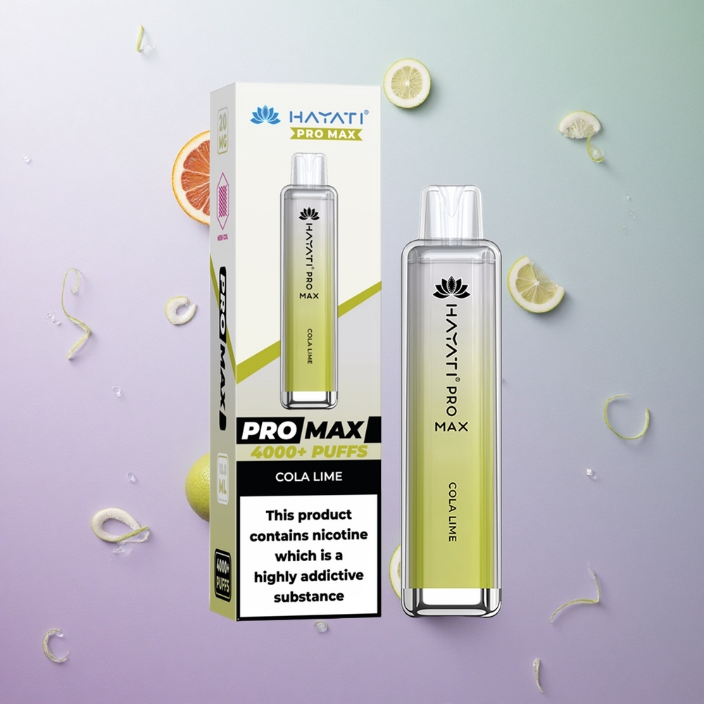 Hayati Pro Max 4000 Puffs Cola Lime Italia Wholesale 2% 5% Nicotina Resistenza Nicotina