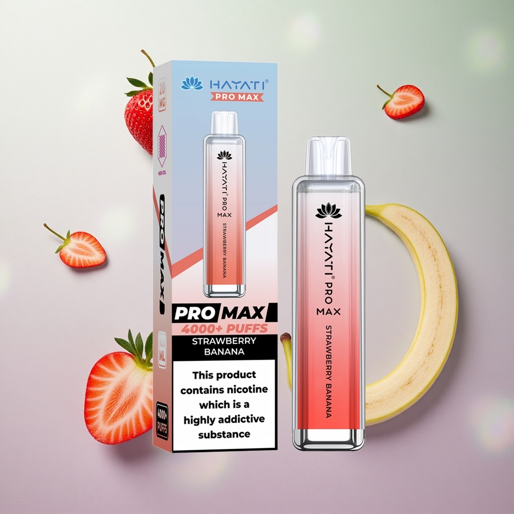 Hayati Pro Max 4000 Puffs Fragola Banana Italy wholesale Dual 1.1 Ohm Mesh Coil Ricaricabile