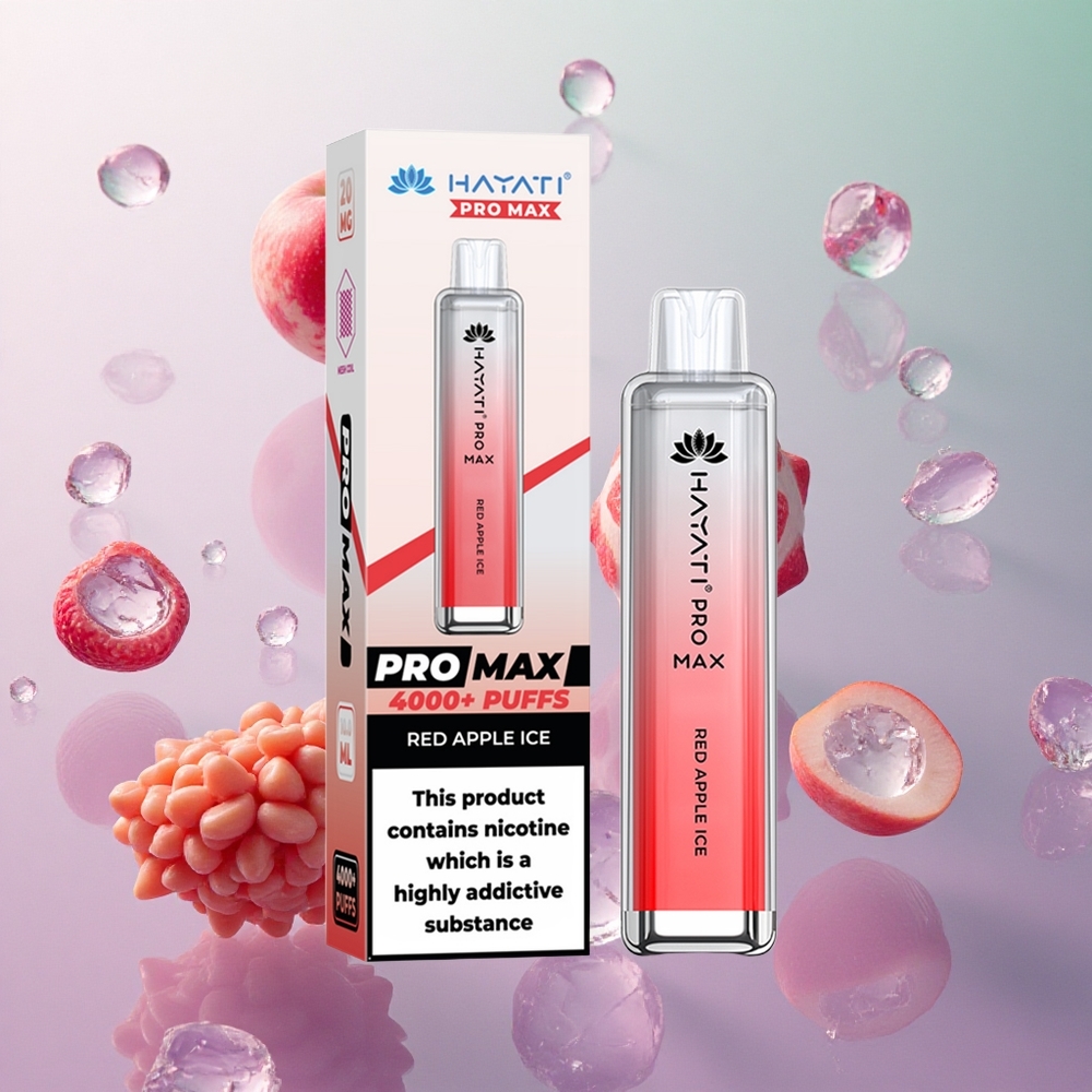 Hayati Pro Max 4000 Puffs Mela Rossa Ghiaccio Italy wholesale Dual 1.1 Ohm Mesh Coil