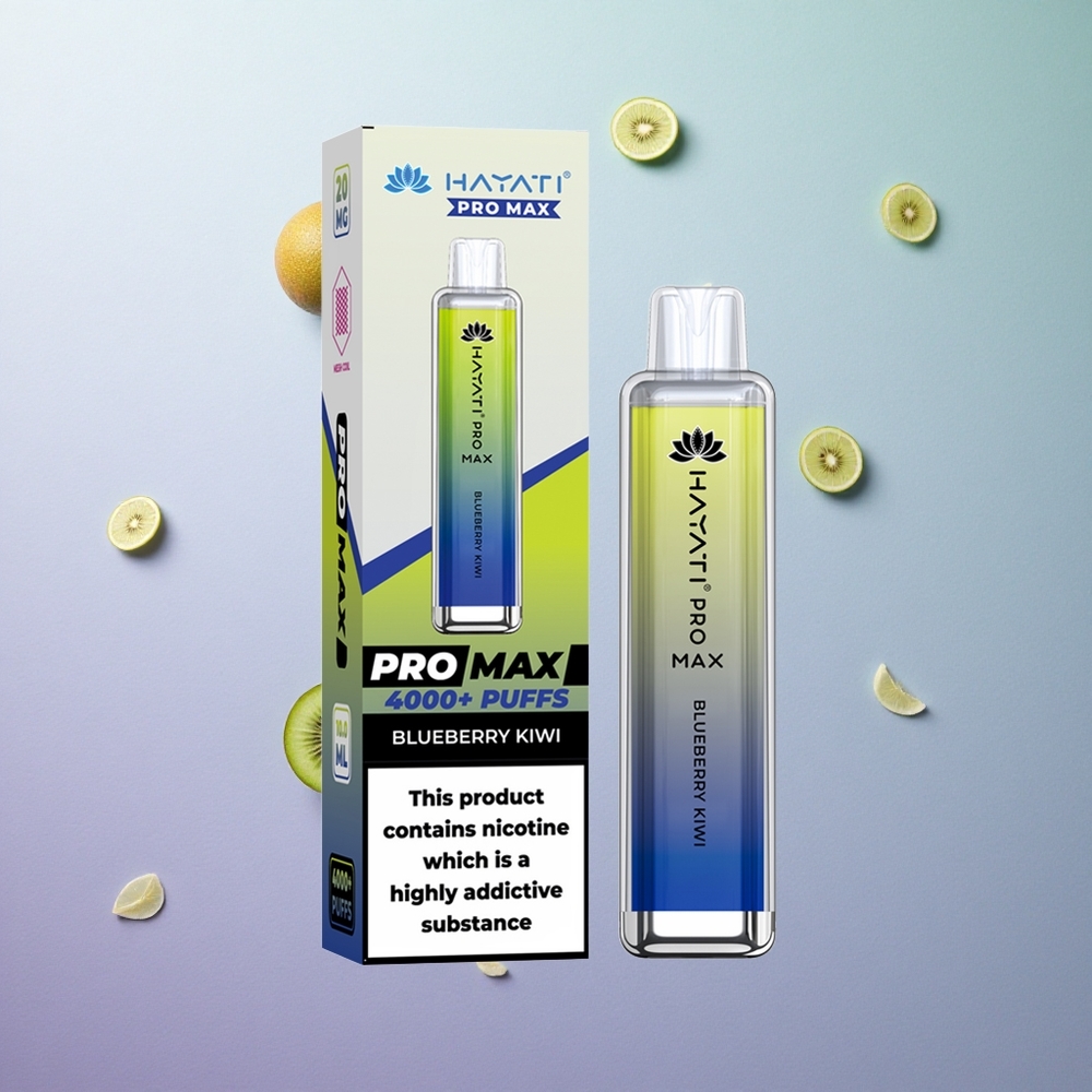 Hayati Pro Max 4000 Puffs Mirtillo Kiwi Italy wholesale LED luminoso
