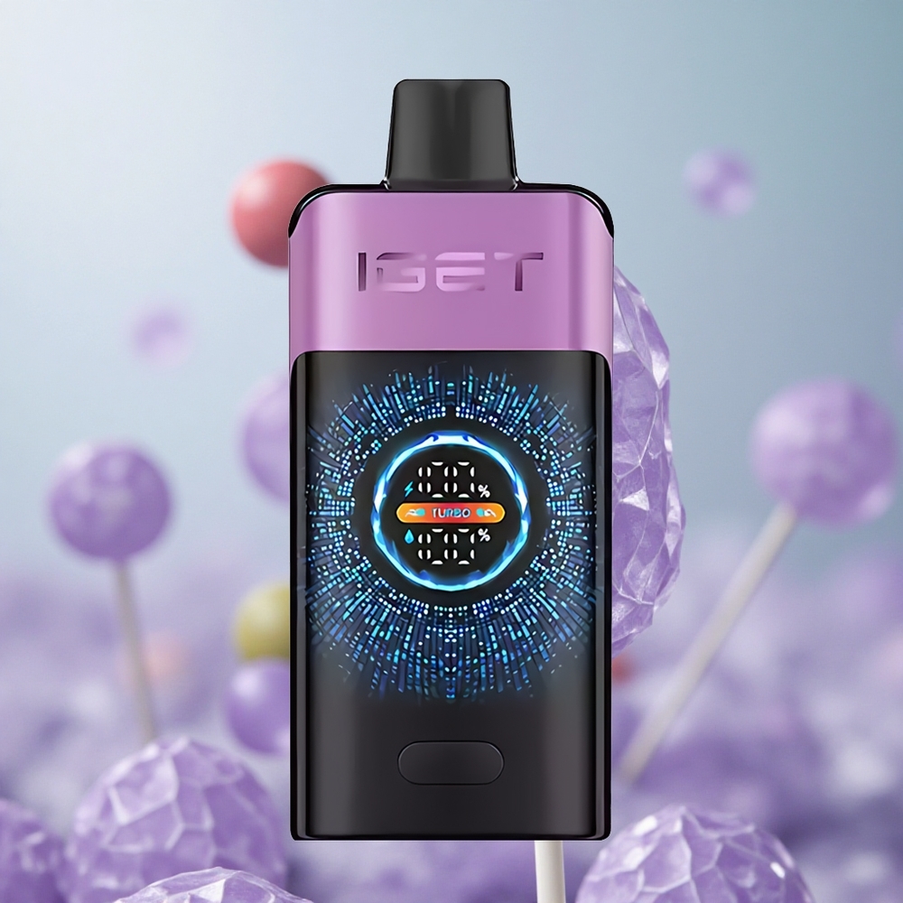 IGET ONE 12000 Puffs Disposable Vape Chupa Chups Uva Italy wholesale Schermo Curvo a Colori Grande 2700 mAh