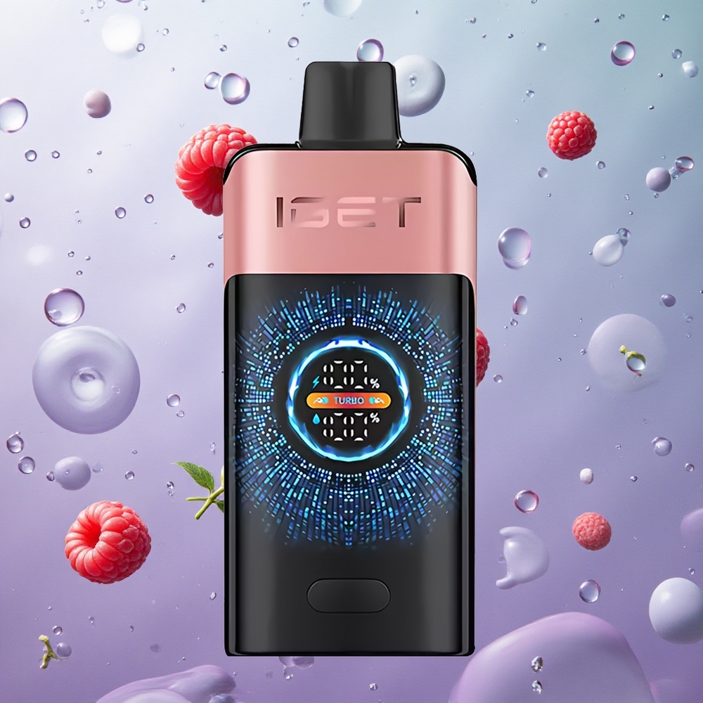 IGET ONE 12000 Puffs Disposable Vape Mirtillo Lampone Italy wholesale Schermo Curvo a Colori Grande 2700 mAh