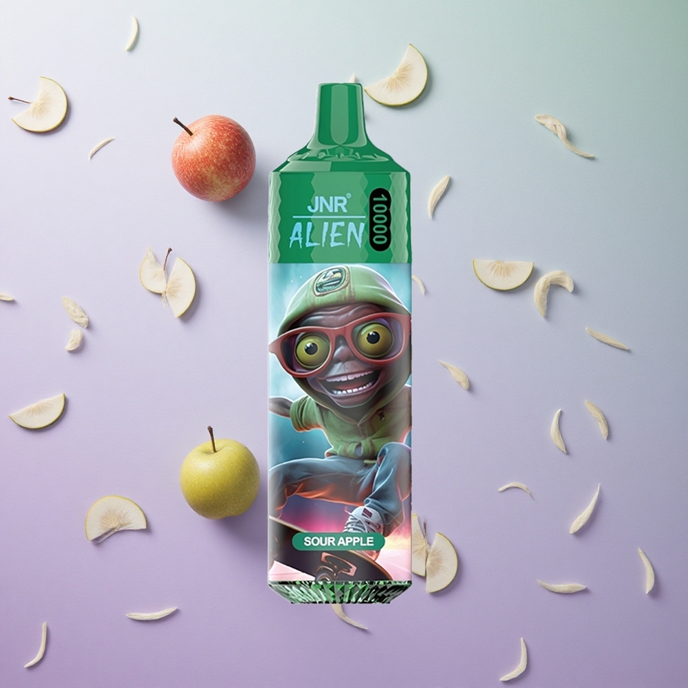 JNR Alien 10000 Puffs Mela Acida Italy wholesale 850mAh Batteria Design Sportivo