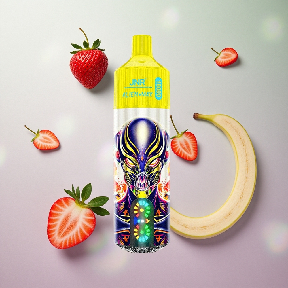 JNR Alien Max 18000 Puffs Fragola Banana Italy wholesale Display LED Intelligente Dual Mesh Coil