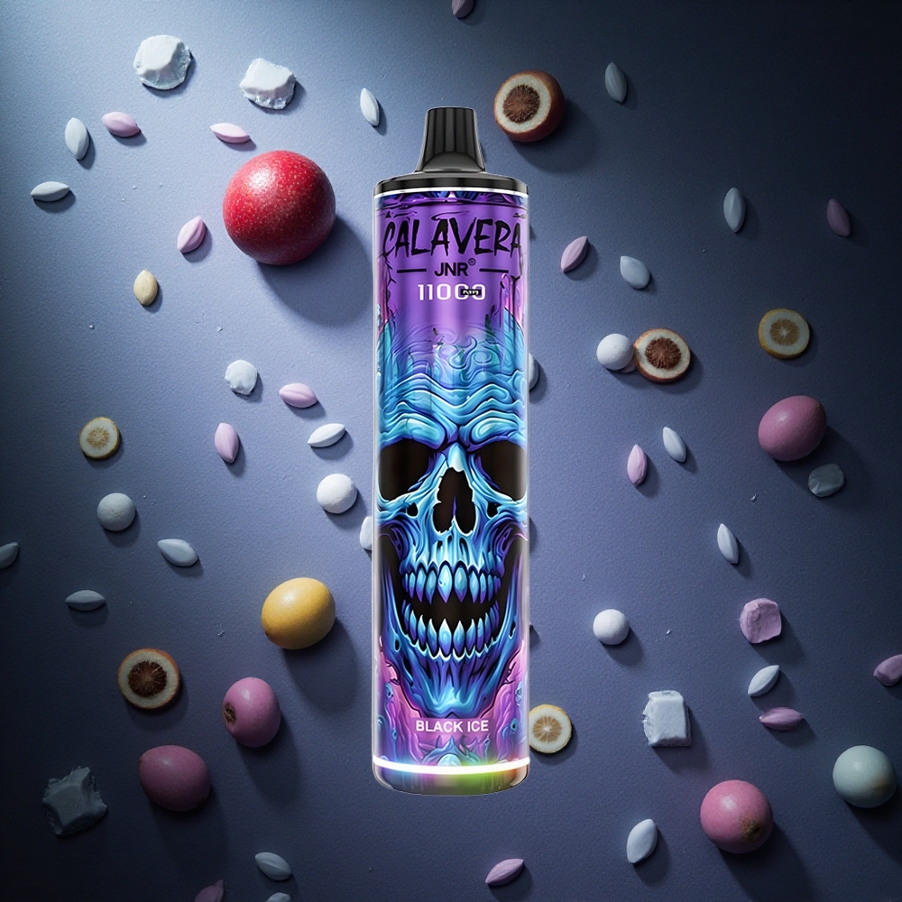 JNR Calavera 11000 Puffs Disposable Vape Ghiaccio Nero Italy wholesale con Porta Type-C e 21ml E-Liquid