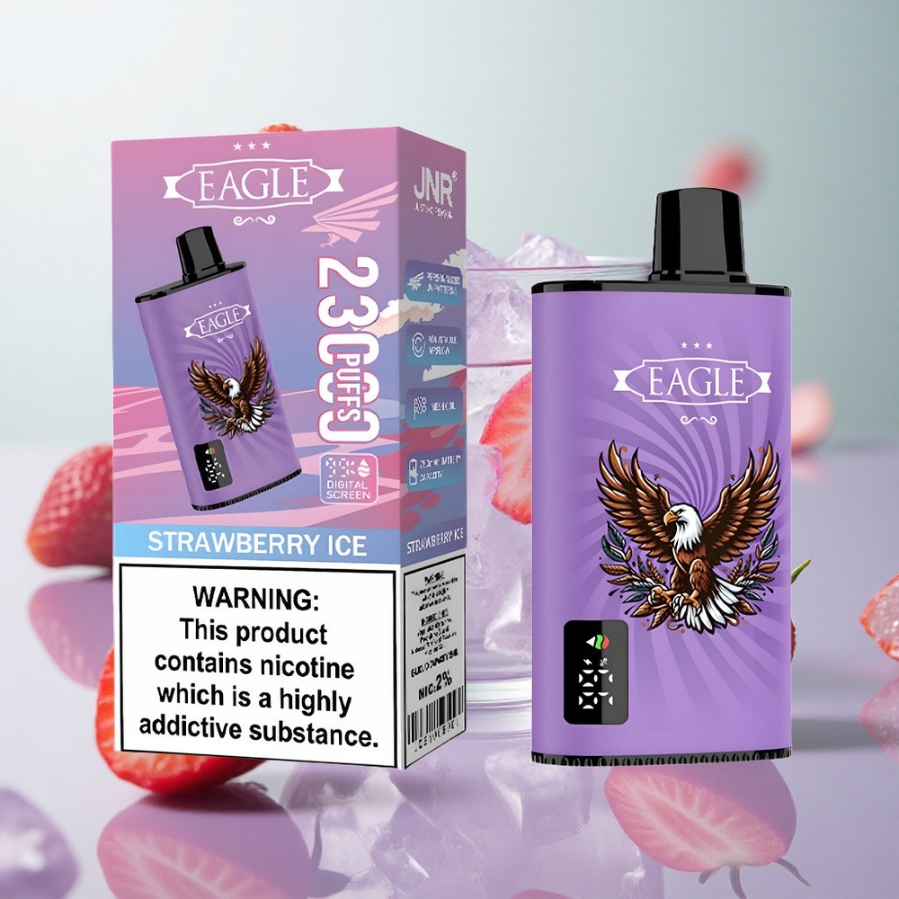 JNR EAGLE Smart 23000 Puffs Fragola Ghiaccio Italy wholesale con Schermo Digitale e Bobina Mesh 1.0ohm