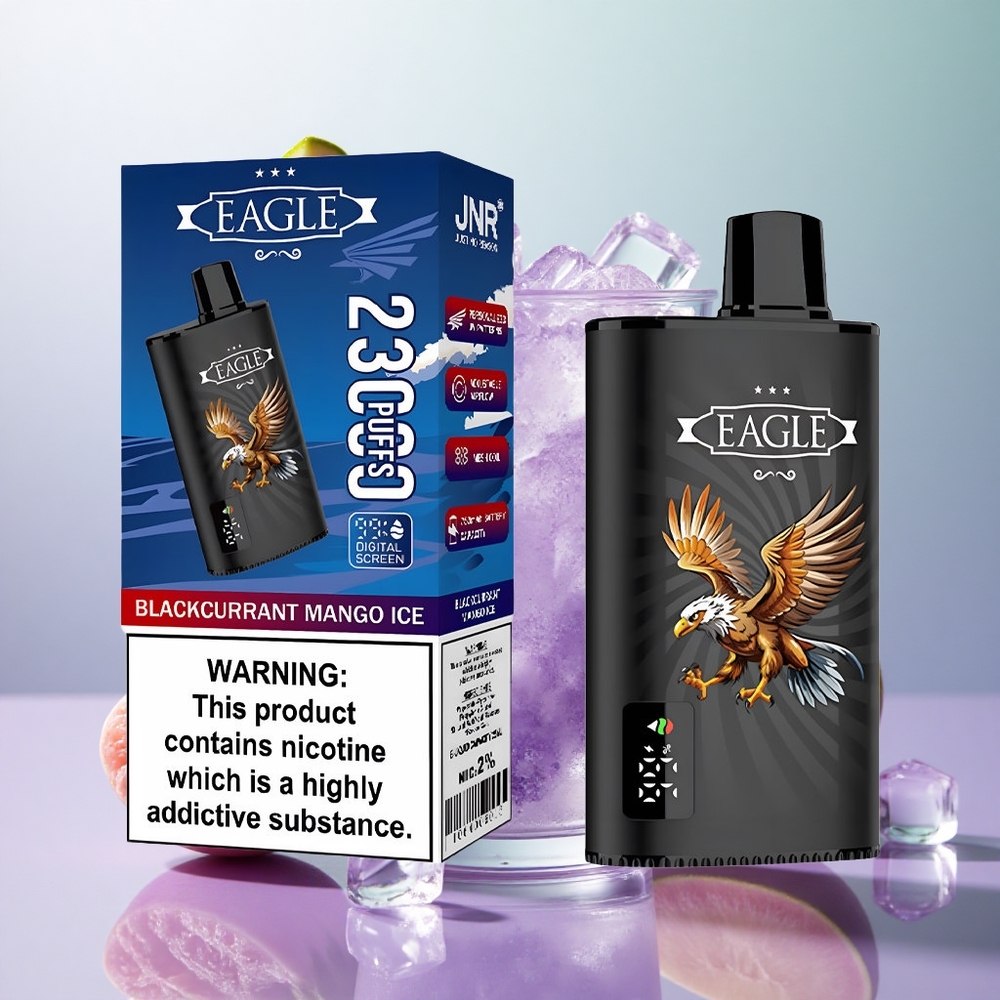JNR EAGLE Smart 23000 Puffs Mango Ribes Nero Ghiaccio Italy wholesale Schermo Digitale Flusso d\'Aria Regolabile