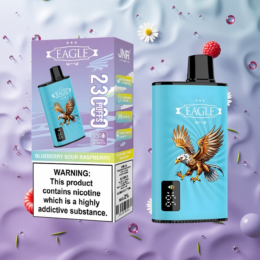 JNR EAGLE Smart 23000 Puffs Mirtillo Lampone Acido Italy wholesale Schermo Digitale Flusso d\'Aria Regolabile