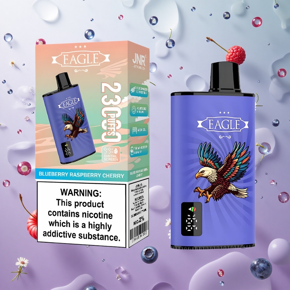 JNR EAGLE Smart 23000 Puffs Mirtillo Lampone Ciliegia Italy wholesale Schermo Digitale 1.0ohm Mesh Coil