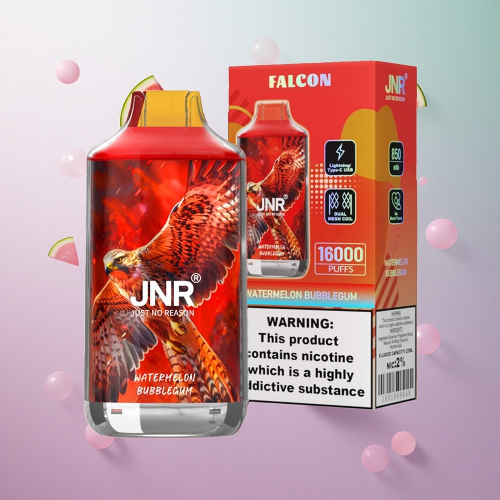 JNR Falcon 16000 Puffs Disposable Vape Anguria Bubblegum Italy wholesale Capacità E-liquid 22ml