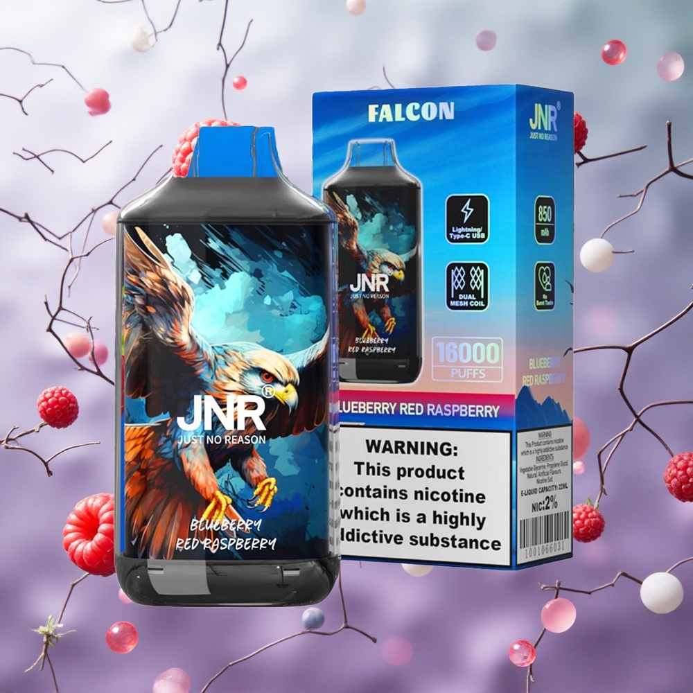JNR Falcon 16000 Puffs Mirtillo Lampone Blu Italy wholesale Display LED Intelligente
