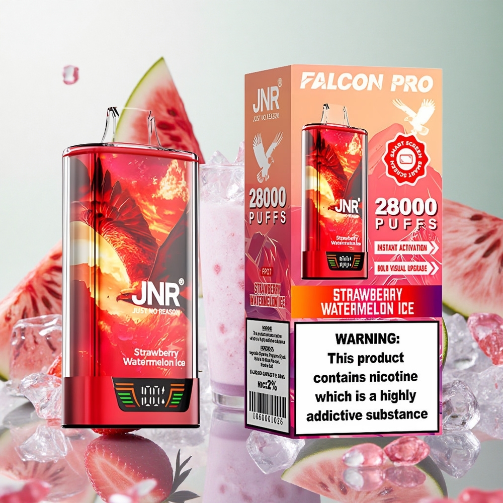 JNR Falcon Pro 28000 Fragola Anguria Ghiacciata Italy wholesale 30ml Ricarica Preconfezionata Smart Display