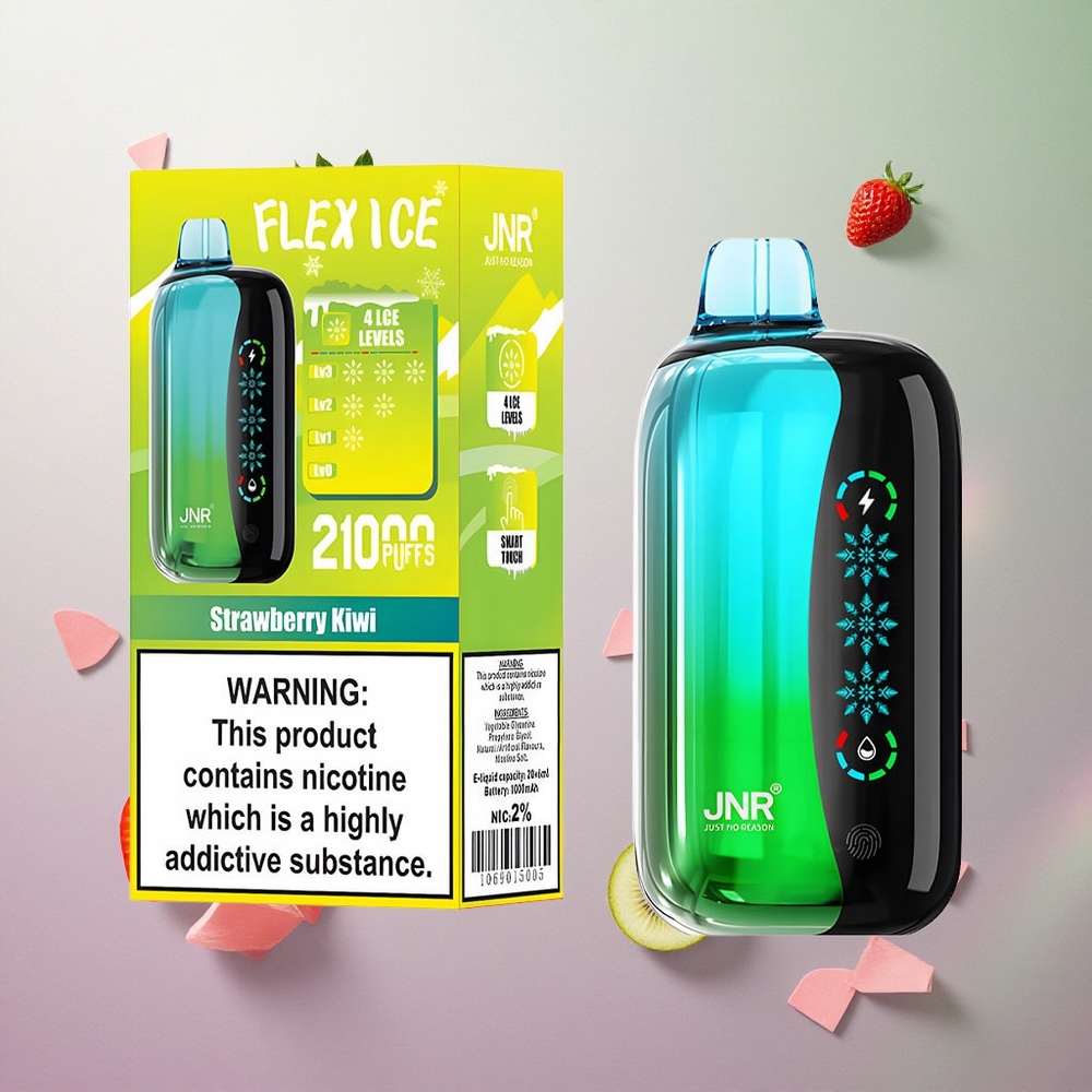 JNR Flex Ice 21000 Puffs Disposable Vape Fragola Kiwi Italy wholesale Schermo Touch