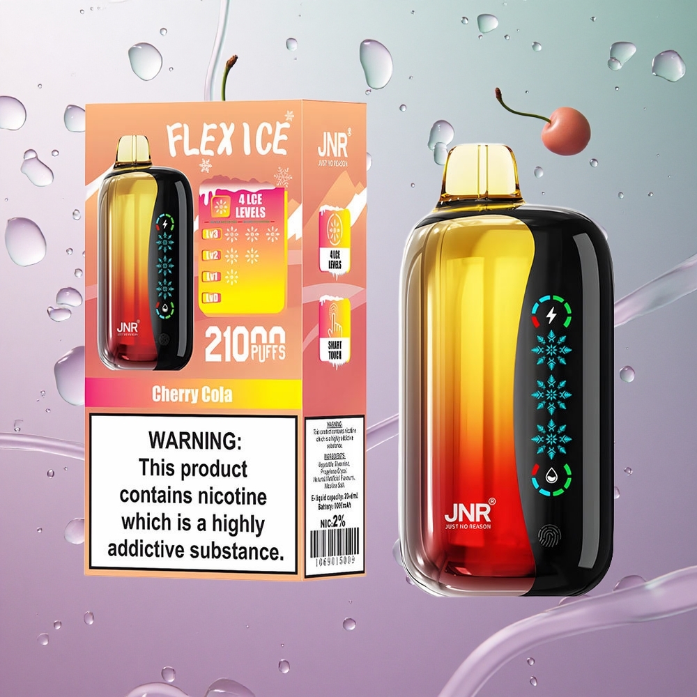 JNR Flex Ice 21000 Puffs E-Cig Disposable Ciliegia Cola Italy wholesale Schermo Touch 26ml E-liquid