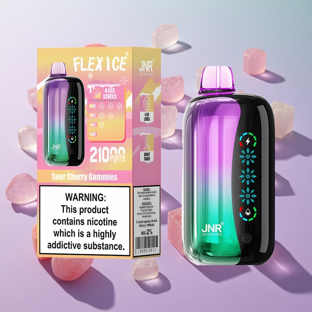 JNR Flex Ice 21000 Puffs Gommose alla Ciliegia Acida Italy wholesale Schermo Touch