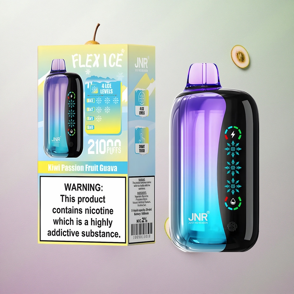 JNR Flex Ice 21000 Puffs KIWI FRUTTA DELLA PASSIONE GUAVA Italy wholesale Ice Regolabile Tocco Schermo