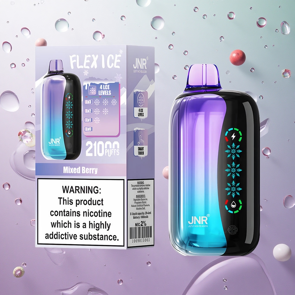 JNR Flex Ice 21000 Puffs Rigenerabile Aroma Misto di Bacche Italy wholesale Schermo Tattile