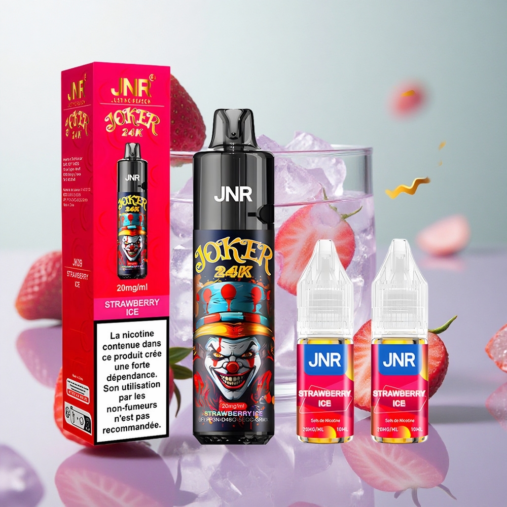 JNR Joker 24K Puffs Fragola Ghiaccio 2% Nicotina Italy wholesale 800mAh Batteria