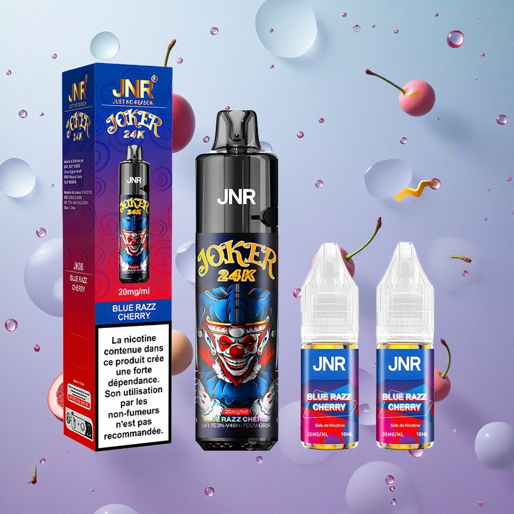 JNR Joker 24K Puffs Ricarica Laterale Blu Lampone Ciliegia Italy wholesale 800mAh