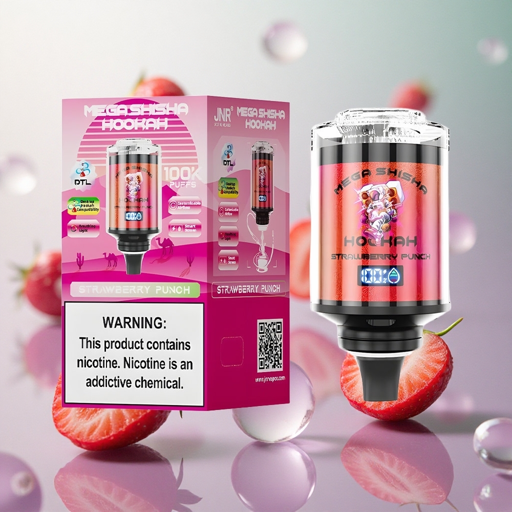 JNR Mega Shisha 100K Puffs Fragola Punch Italy wholesale 60ml e-Liquid 2200mAh