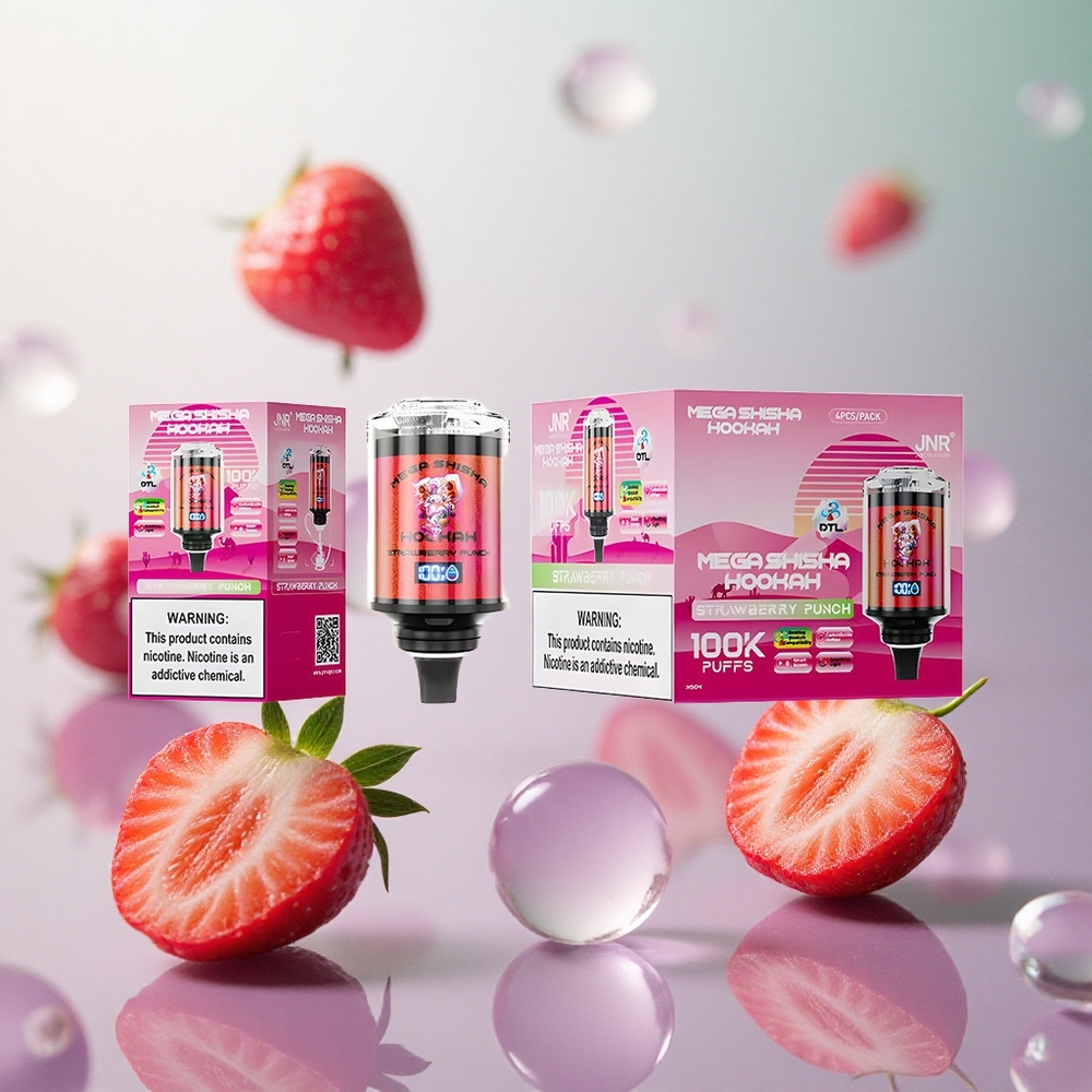 JNR Mega Shisha 100K Puffs Fragola Punch Italy wholesale 60ml e-Liquid 2200mAh