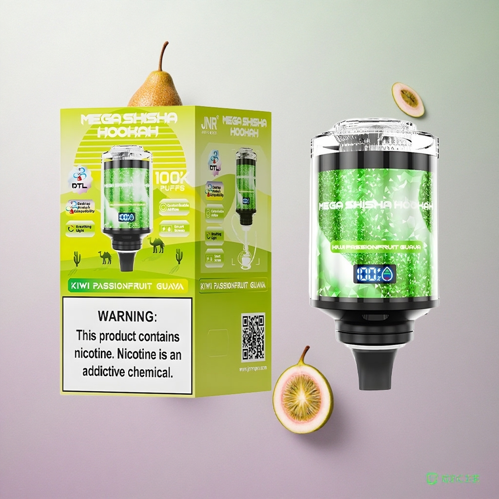 JNR Mega Shisha Hookah 100K Kiwi Frutto della Passione Guava Italy wholesale Ricarica Rapida Type-C