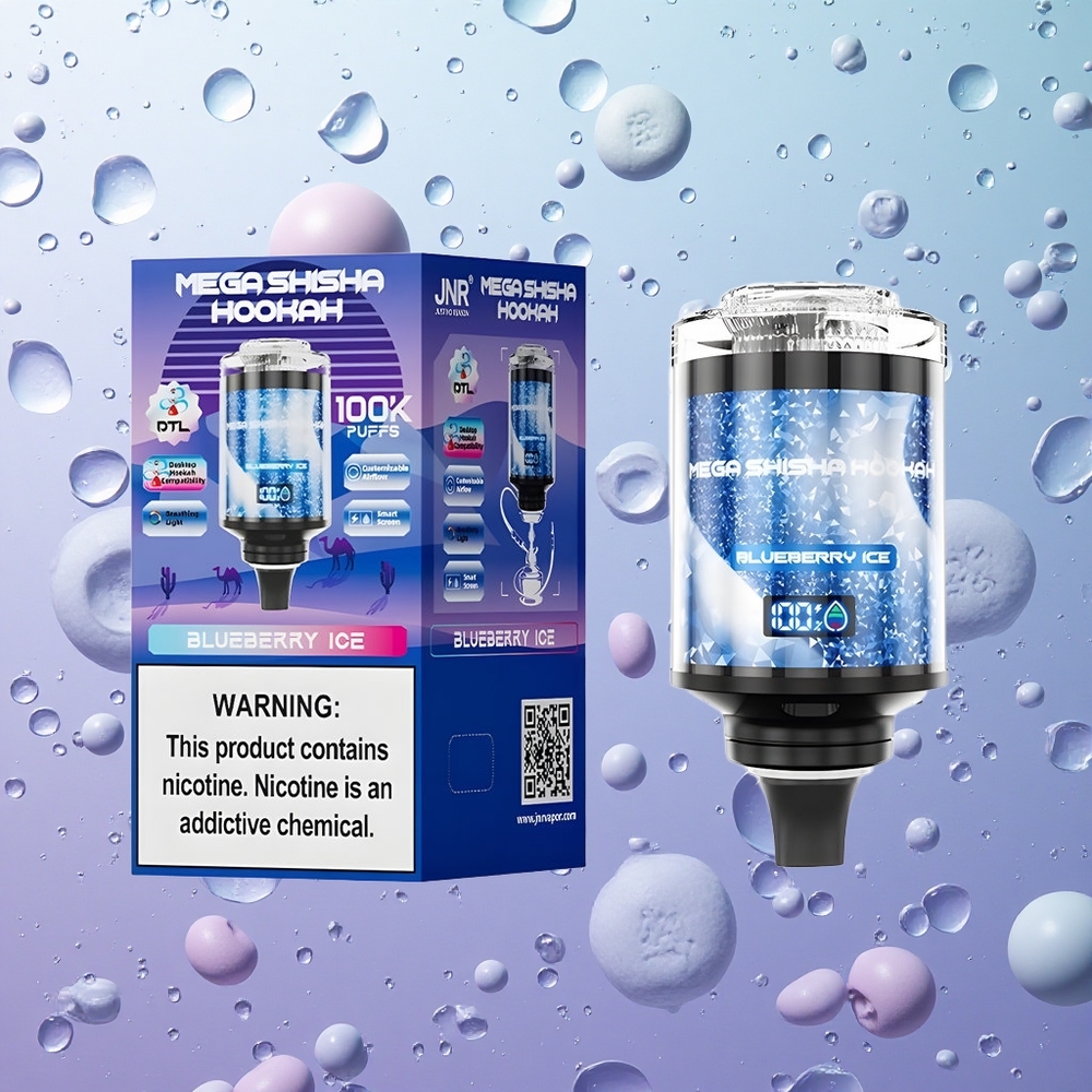 JNR Mega Shisha Hookah 100K Mirtillo Ghiaccio Italy wholesale Compatibilità Desktop 2200mAh