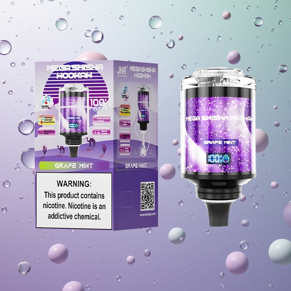 JNR Mega Shisha Hookah 100K Uva Menta Italy wholesale 60ml Capacità Liquido 2200mAh Batteria
