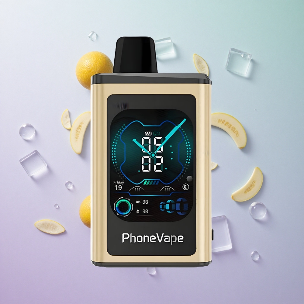JNR PhoneVape 30000 Puffs Banana Ghiaccio Italy wholesale Batteria Ricaricabile 850mAh Tipo-C Schermo Completo