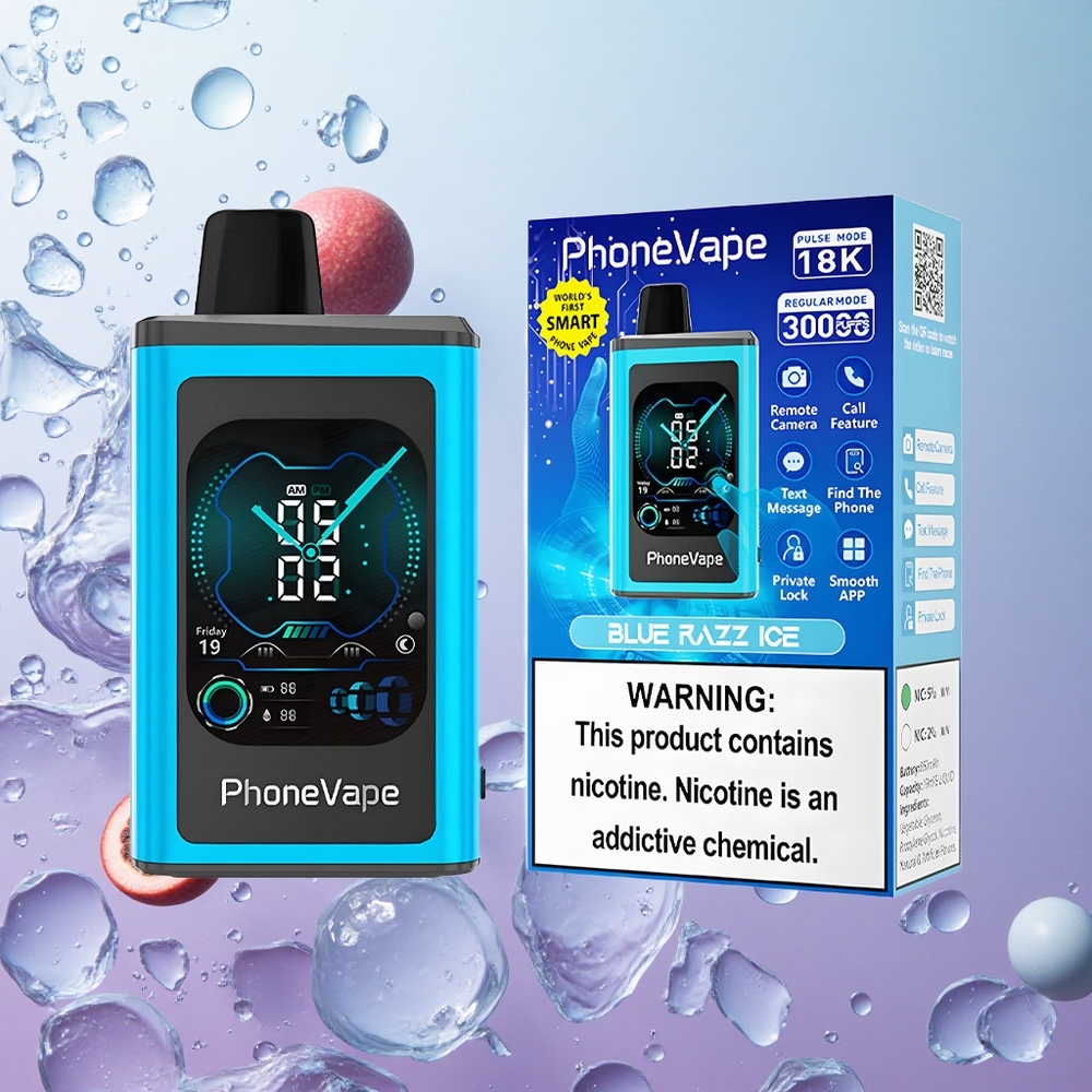 JNR PhoneVape 30000 Puffs Blu Lampone Ghiaccio Italy wholesale Ricaricabile 850mAh Turbo Mode