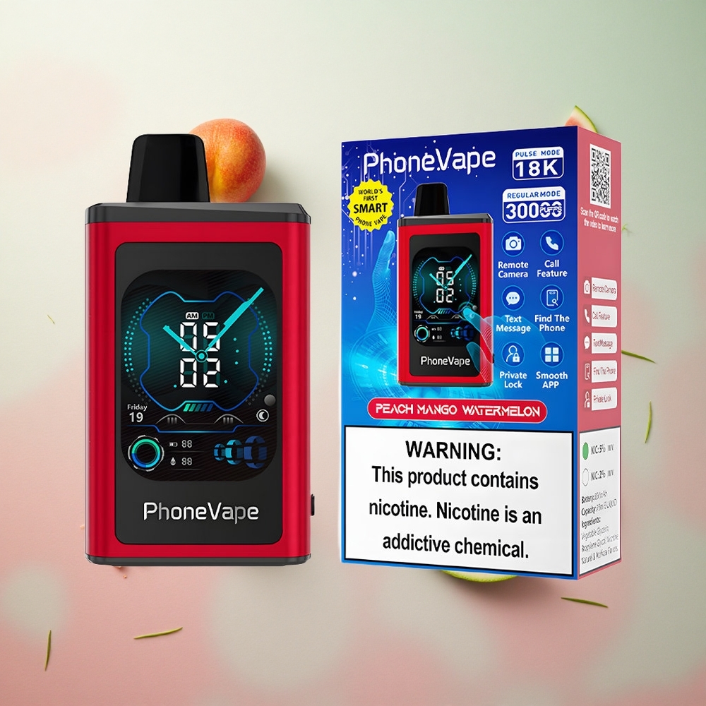 JNR PhoneVape 30000 Puffs Disposable Vape Pesca Mango Anguria Italy wholesale Batteria Ricaricabile 850mAh Tipo-C Schermo Completo