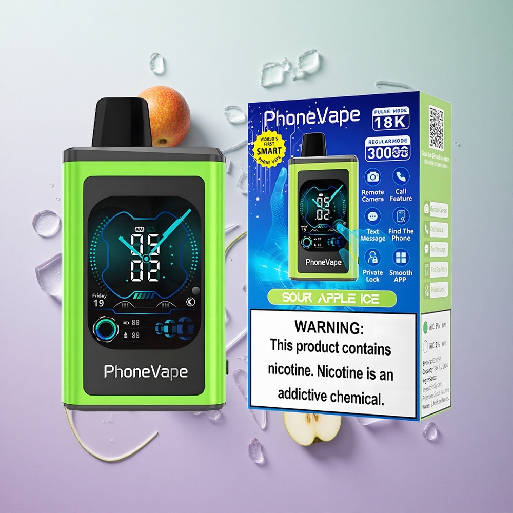 JNR PhoneVape 30000 Puffs Mela Acida Ghiaccio Italy wholesale Batteria Ricaricabile 850mAh Tipo-C