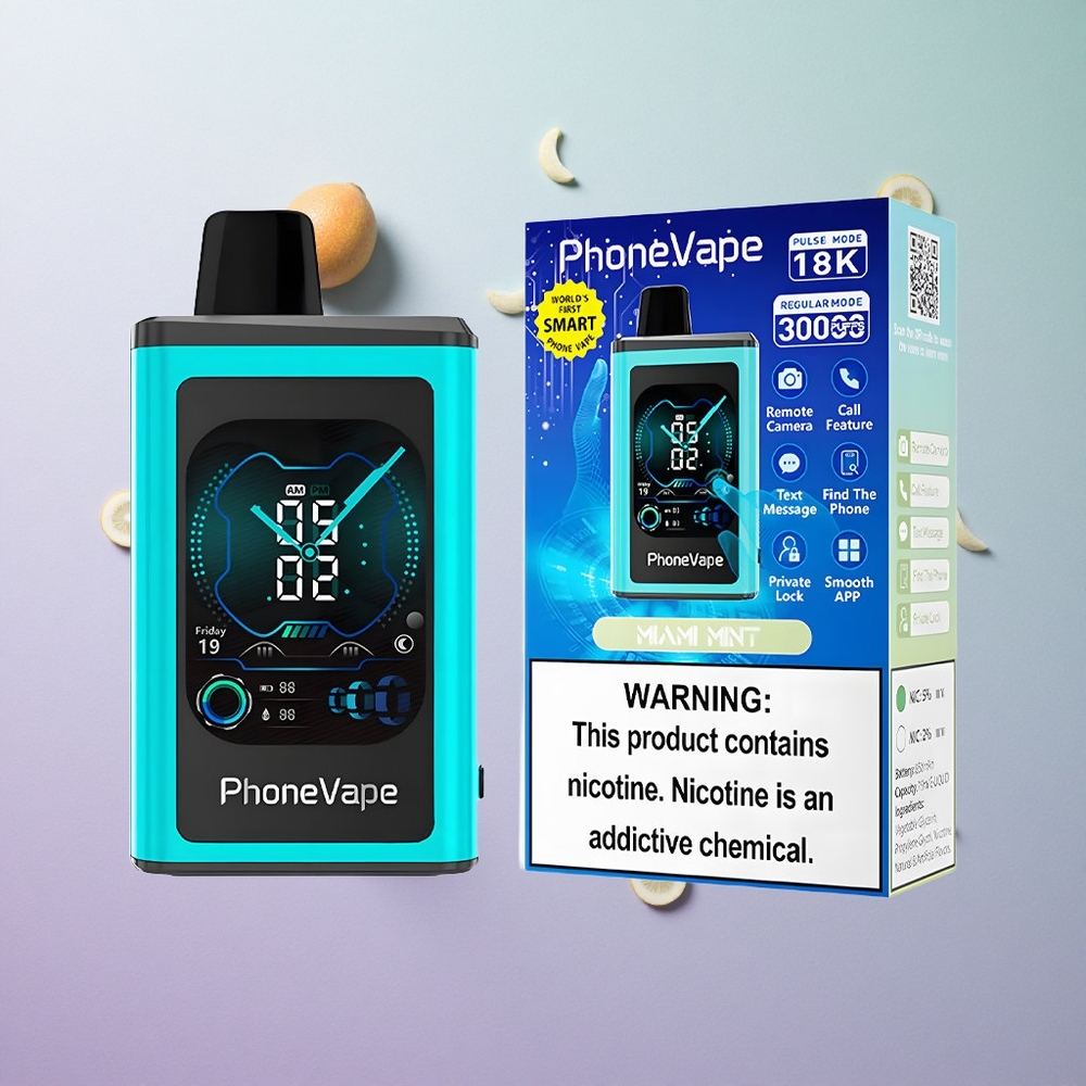 JNR PhoneVape 30000 Puffs Menta Miami Italy wholesale Batteria Ricaricabile 850mAh Tipo-C Schermo Intero
