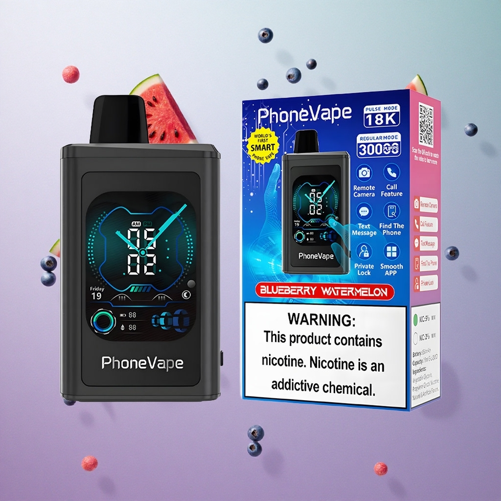 JNR PhoneVape 30000 Puffs Mirtillo Anguria Italy wholesale Batteria Ricaricabile Tipo-C Schermo Integrale