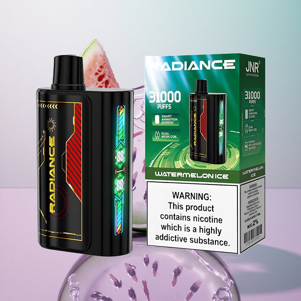 JNR Radiance 31000 Puffs Disposable Vape Anguria Ghiacciata Italy wholesale Schermo Animazione Intelligente