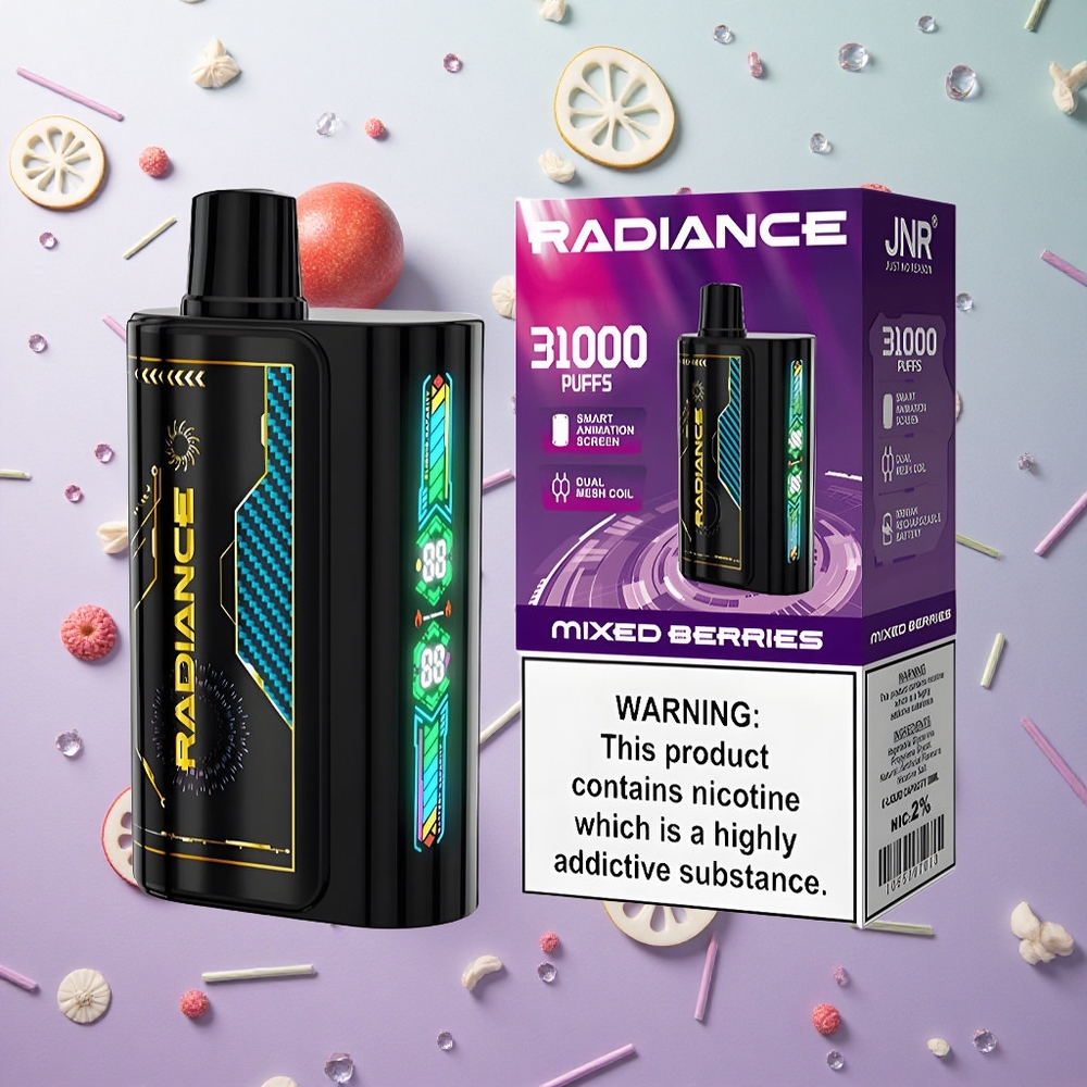 JNR Radiance 31000 Puffs Disposable Vape Frutti di Bosco Italy wholesale Schermo Animazione Intelligente
