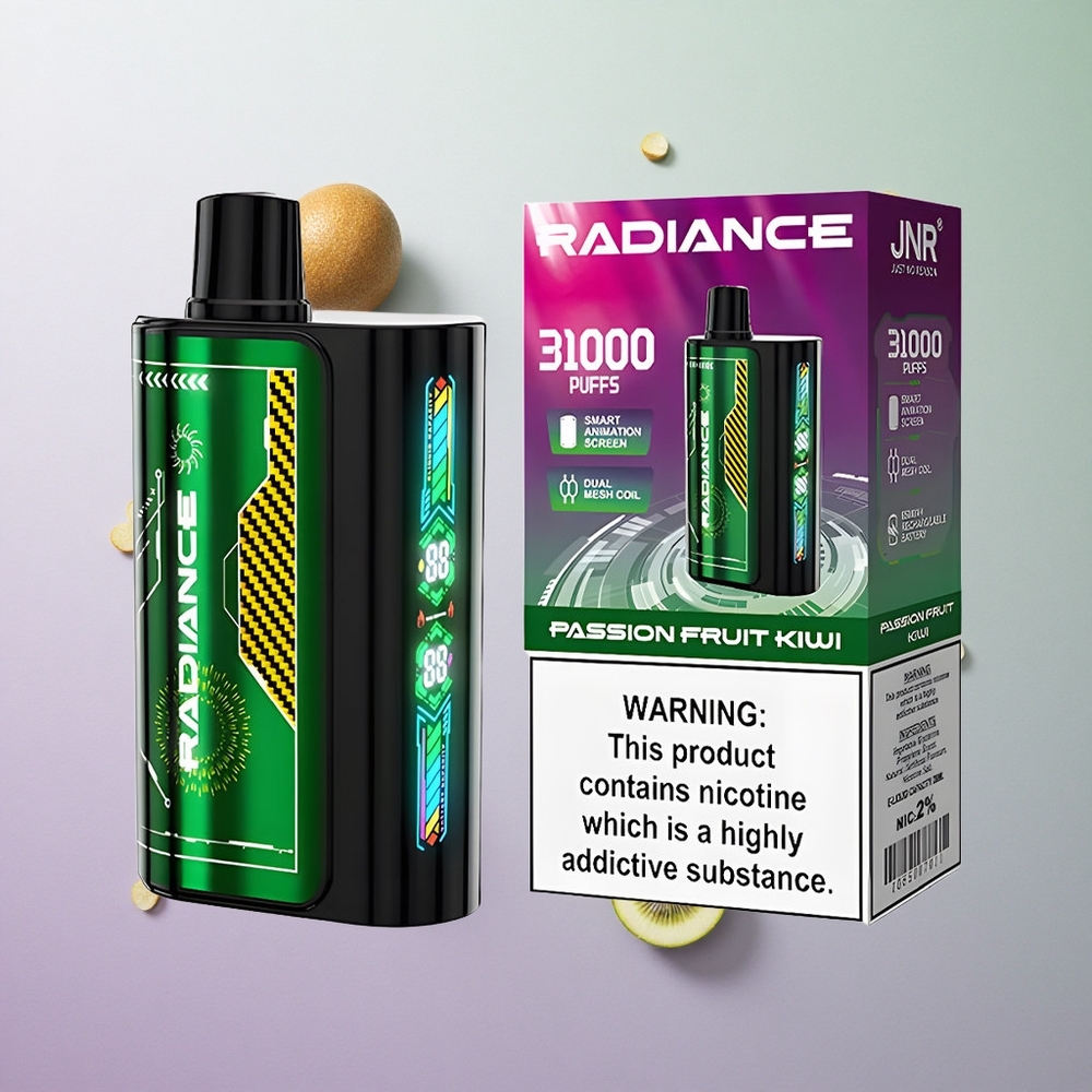 JNR Radiance 31000 Puffs Disposable Vape Frutto della Passione Kiwi Italy wholesale Schermo Animazione Intelligente