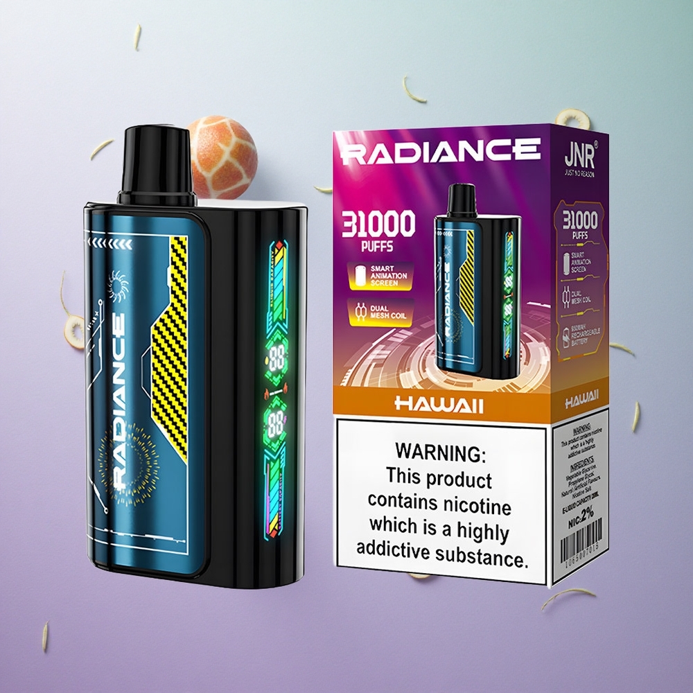 JNR Radiance 31000 Puffs Disposable Vape Hawaii Ingrosso Italia Schermo Animazione Intelligente