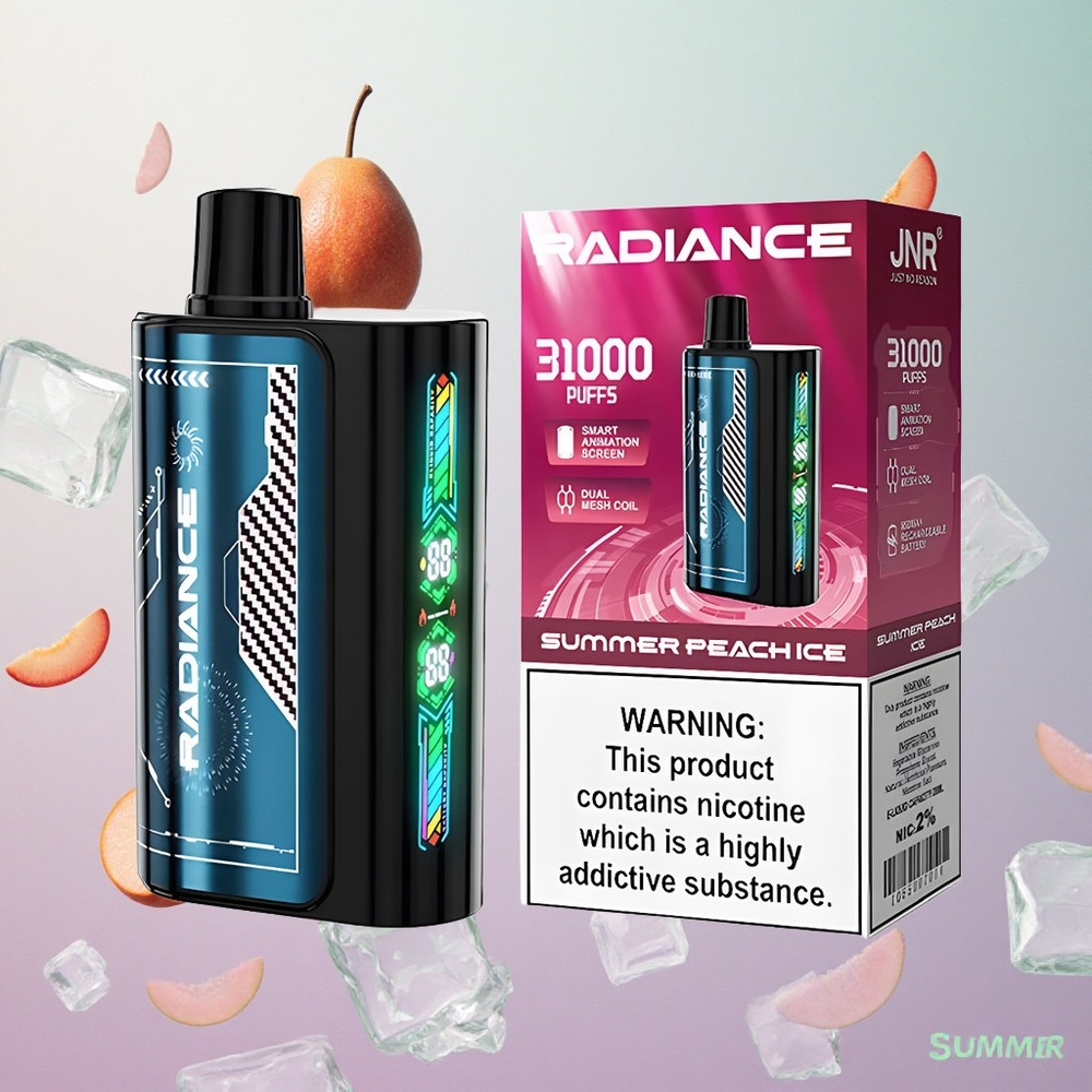 JNR Radiance 31000 Puffs Disposable Vape Pesca Estiva Ghiacciata Italy wholesale Schermo Animazione Intelligente