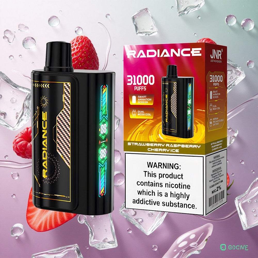 JNR Radiance 31000 Puffs Fragola Lampone Ciliegia Ghiaccio Italy wholesale Schermo Animazione Intelligente