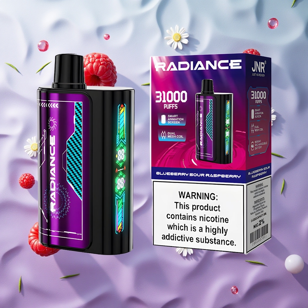 JNR Radiance 31000 Puffs Lampone Acido Mirtillo Italy wholesale Schermo Animazione Intelligente