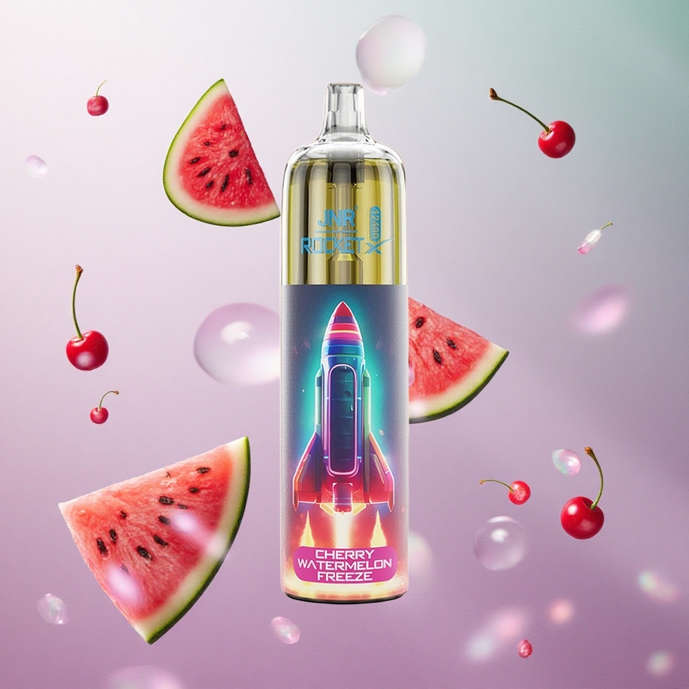 JNR Rocket-X 12400 Puffs Ciliegia Anguria Ghiacciata Italy wholesale Flusso d'Aria Regolabile Luci RGB