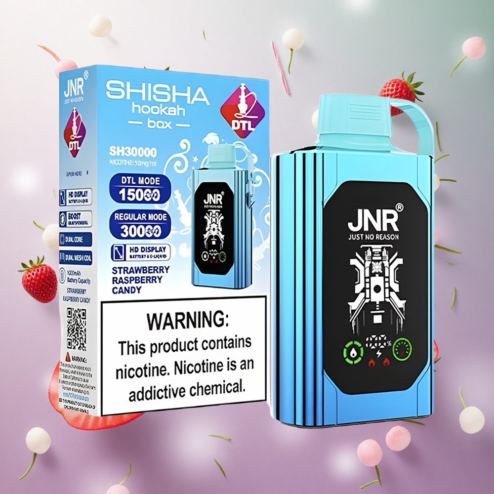 JNR Shisha Box 20500 Puffs Fragola Lampone Caramelle Italy wholesale Display HD 25ml Dual Mesh Coil