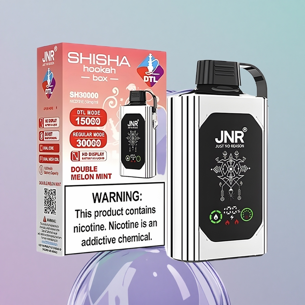 JNR Shisha Hookah Box 20500 Puffs Doppia Mela Italy wholesale Display HD Dual Mesh Coil
