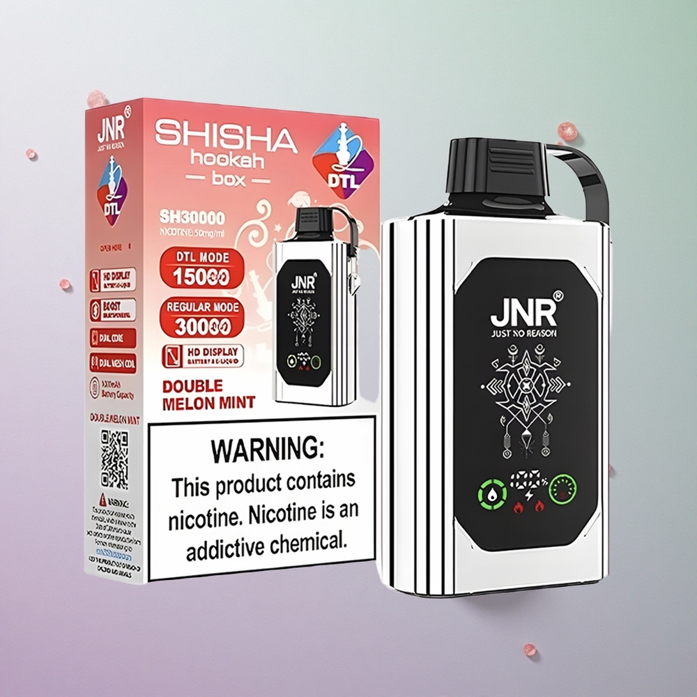 JNR Shisha Hookah Box 20500 Puffs Doppio Melone Menta Italy wholesale Display HD Caricamento Rapido Type-C