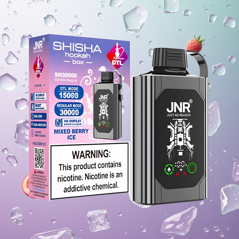 JNR Shisha Hookah Box 20500 Puffs Gusto Misto di Bacche Ghiacciato Italy wholesale Display HD Capacità E-liquid 25ml