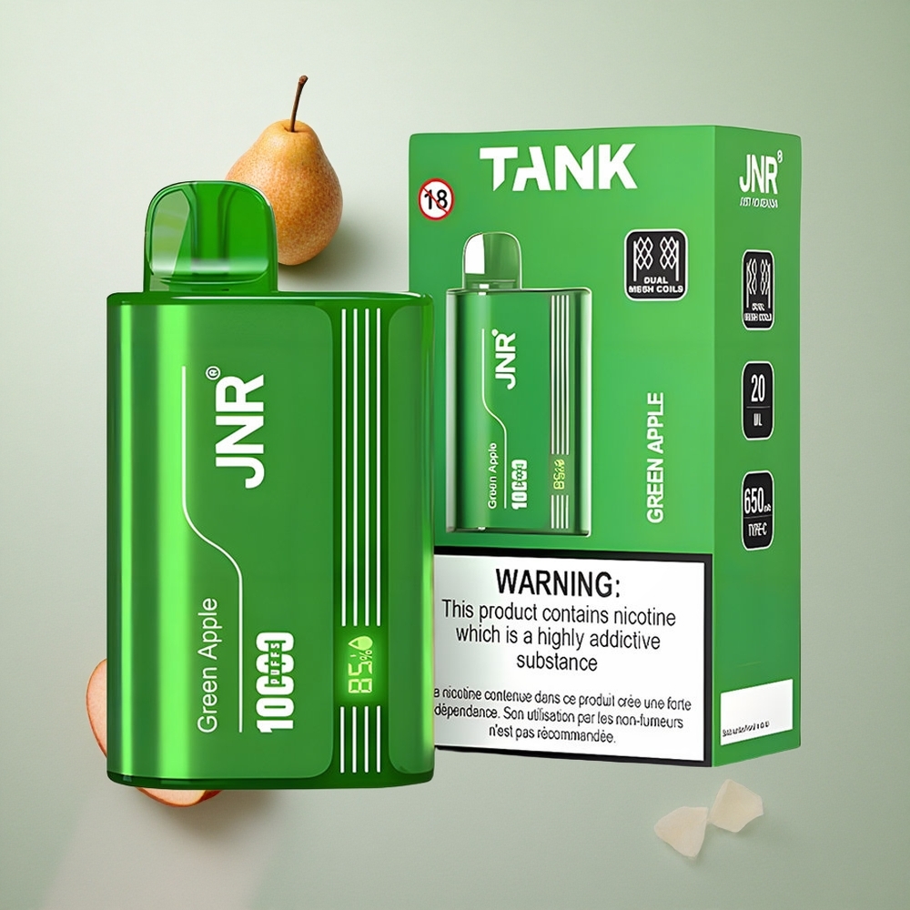 JNR Tank 10000 Puffs Mela Verde Pesca Pera Italy wholesale Dual Mesh Coil Display Digitale