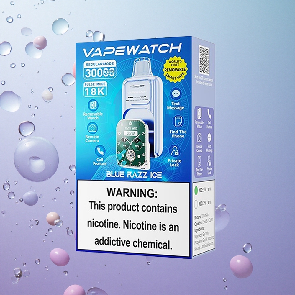 JNR Vape Watch 30000 Puffs Disposable Vape Lampone Blu Ghiaccio Italy wholesale Modalità Regolare: 30.000 Puffs Capacità Batteria: 1000mAh